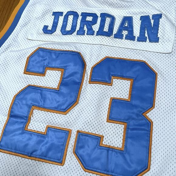 Michael Jordan Laney High School Jersey Size 56 Rare HTF True School Note Stains - Picture 5 of 11